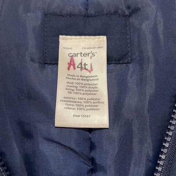 Carters Blue Snow Bib Size 4T - Picture 4 of 9